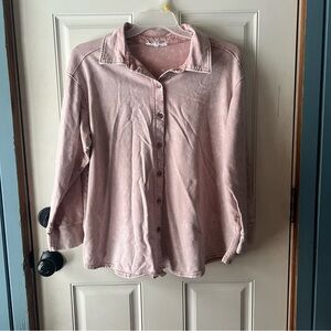 Jane and Delancey Dusty Pink oversized Button Down Shirt soft comfortable - 2X